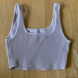 Babaton light blush pink crop top